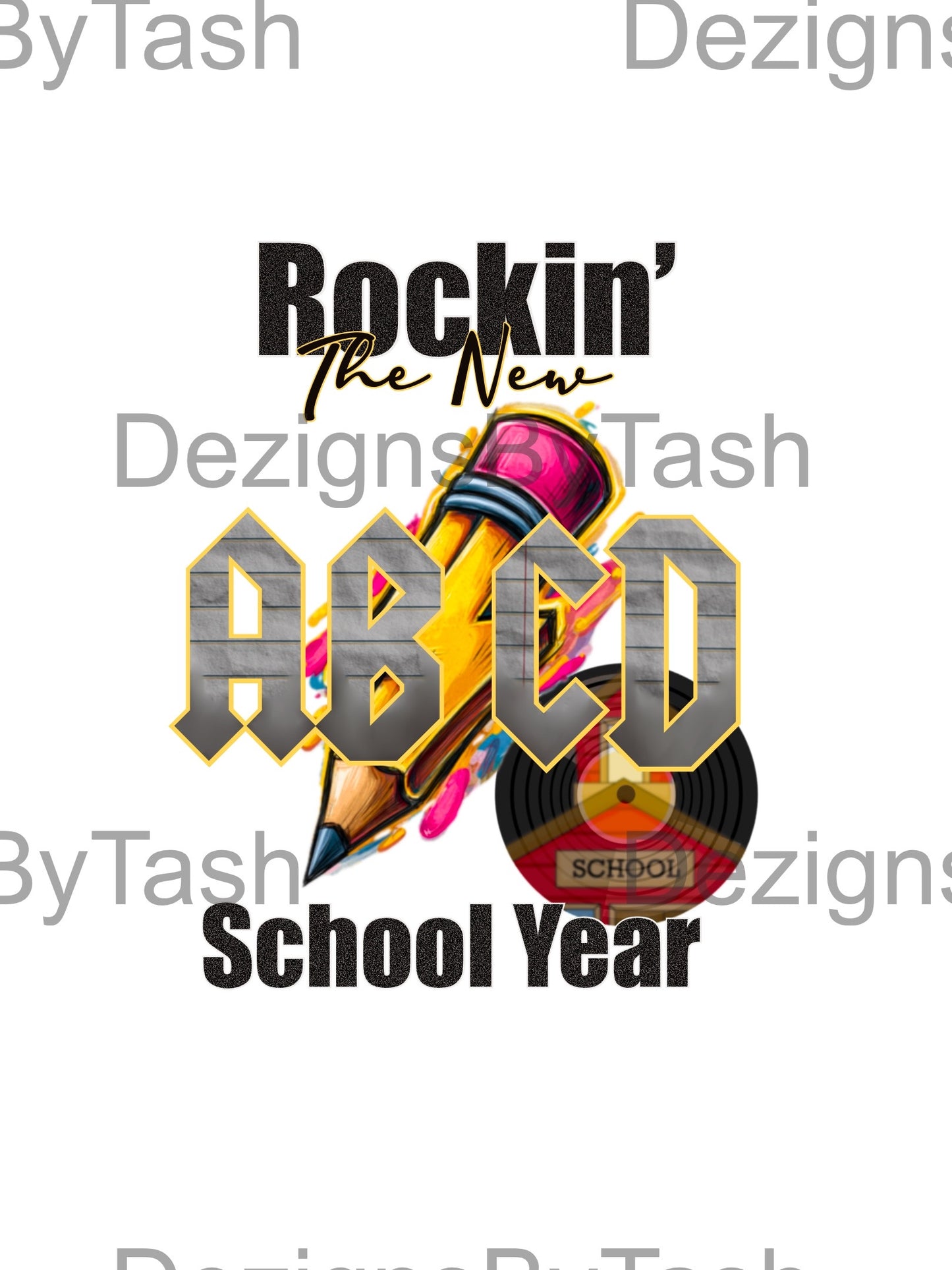 Rockin’ the New School Year Teacher Shirt PNG, Back to School Shirt Design, AC/DC Inspired Teacher Graphic, Elementary Middle School Digital Download