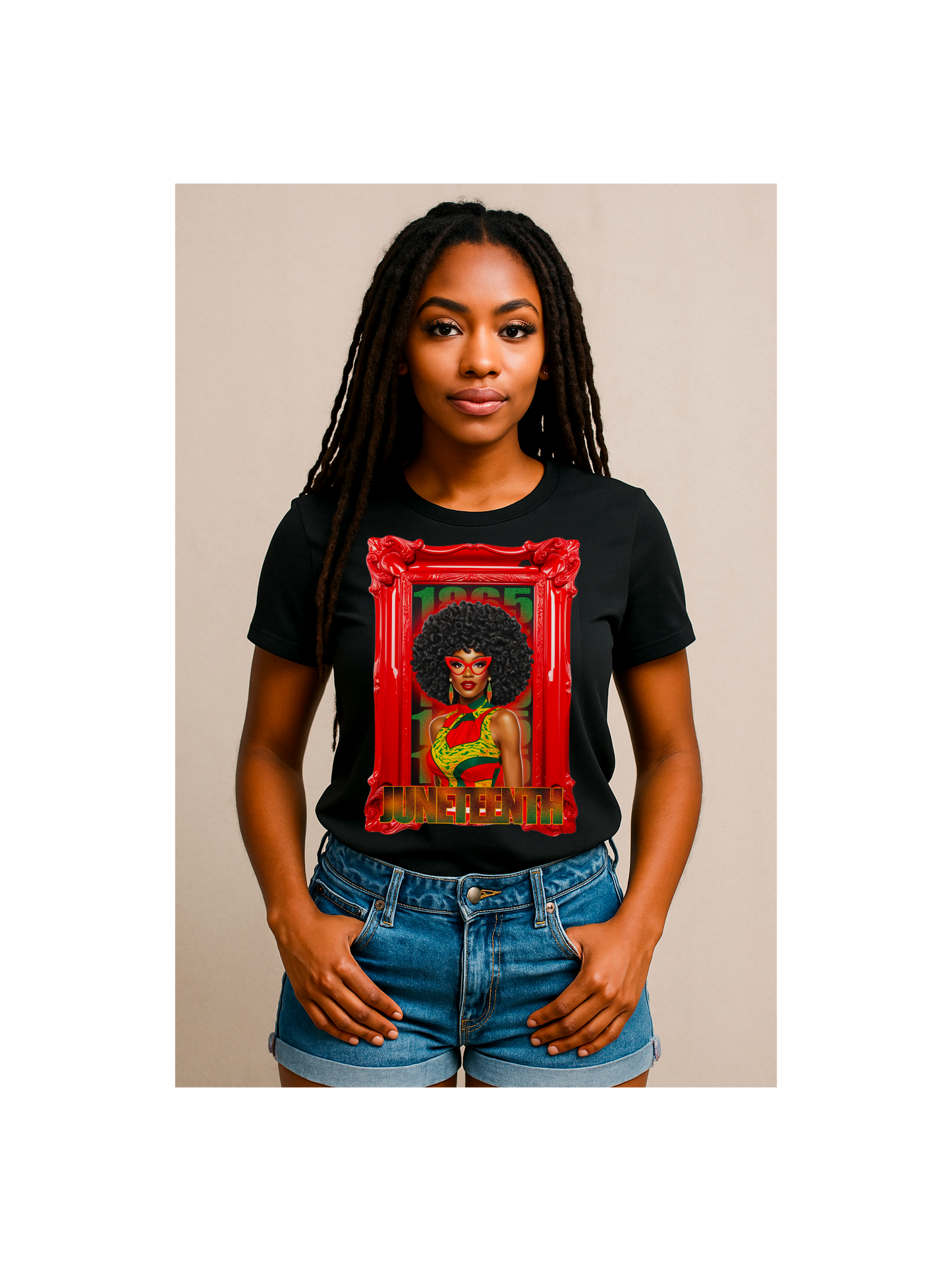 Juneteenth PNG | Beautiful Black Woman Digital Art | Juneteenth Sublimation Design | Afrocentric Clipart | African American Pride Printable