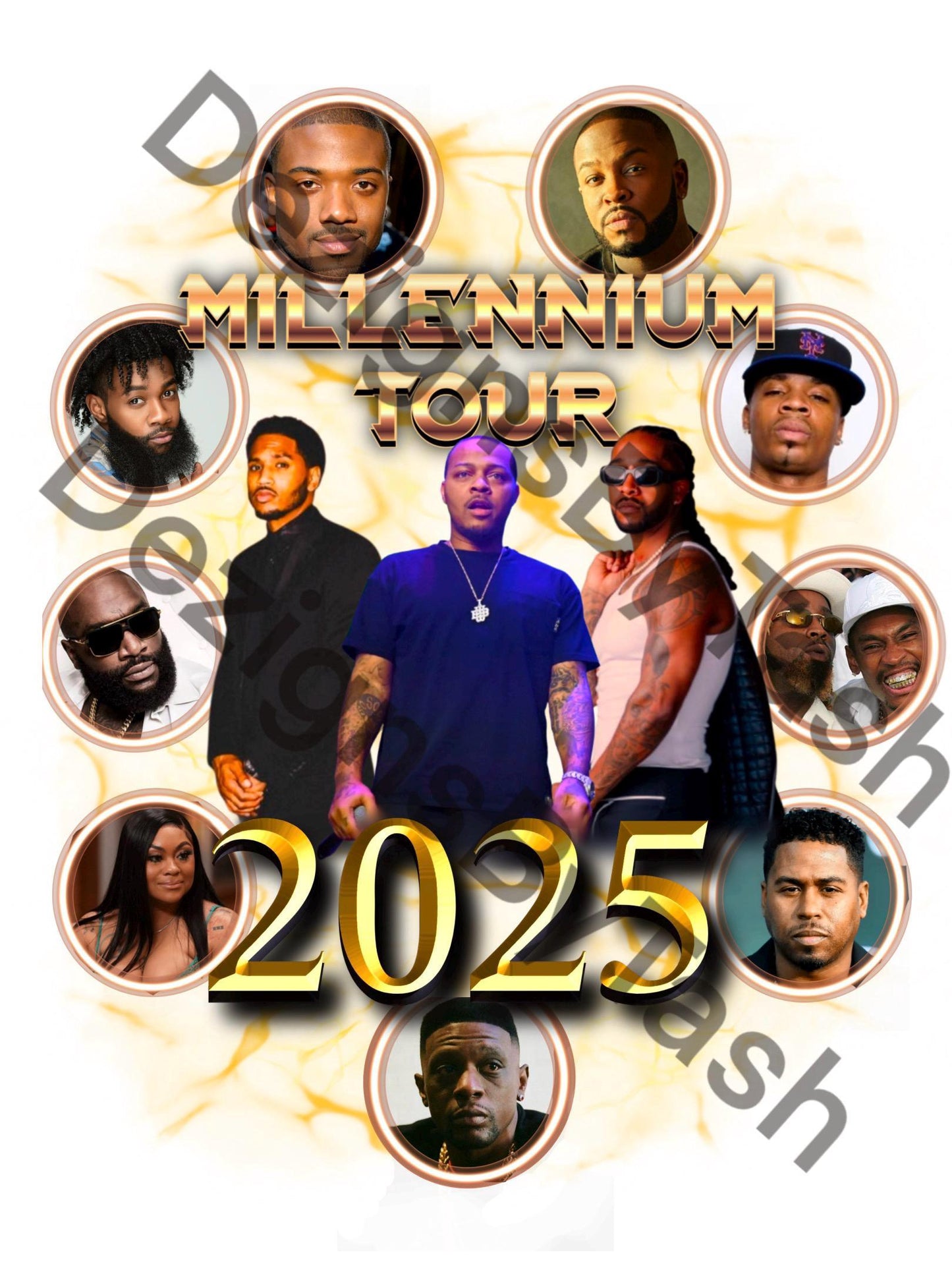 Millennium Tour 2025 PNG File, Concert Merch, Bow Wow Tour, Omarion Graphic Tee, Nostalgic Tour, Graphic Design, Tour 2025, TShirt File