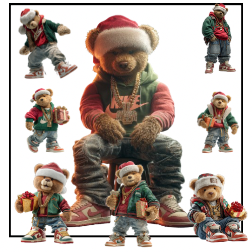 🎄 Fly Santa 11 PNG Design Bundle Plus Bonus Design– Christmas Streetwear Edition | High-Resolution Transparent Background | Instant Digital Download