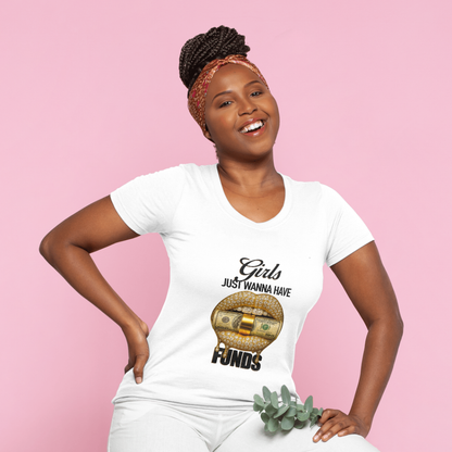 Girls Just Wanna Have Funds | Money Mouth PNG | Trendy Digital Download for Women Entrepreneurs & Hustlers, Sublimation, DTF, T-Shirt design
