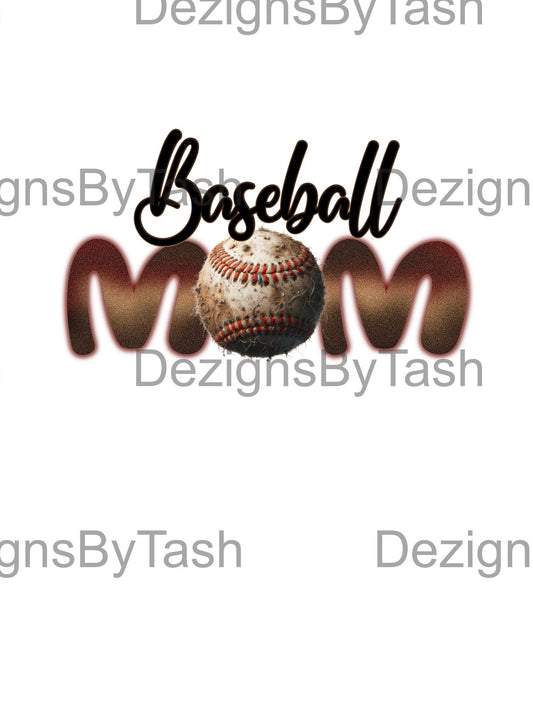 Baseball Mom Png | Sports Mama Sublimation Design | Baseball Bat & Ball PNG for TShirts, Mugs and More | Instant Download, Trendy Mom