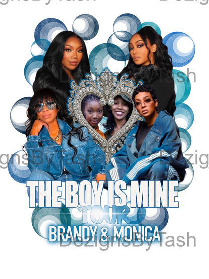 Brandy & Monica The Boy Is Mine Tour PNG Design | 90s R&B Concert Digital Download | Retro Fan Shirt Design | Sublimation Clipart, Instant Download