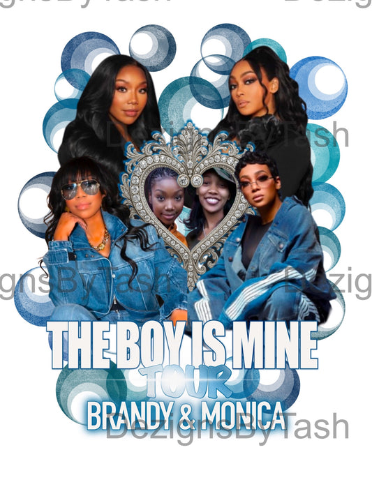 Brandy & Monica The Boy Is Mine Tour PNG Design | 90s R&B Concert Digital Download | Retro Fan Shirt Design | Sublimation Clipart, Instant Download