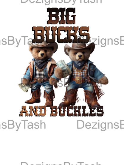 Big Bucks & Buckles PNG | Cowboy Line Dancing Design | Western Money Hustle Digital Download, Rodeo Attire, Boots On The Ground, Trailride