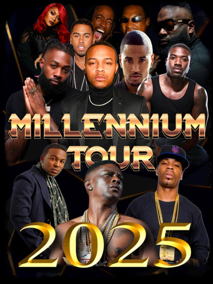 Millennium Tour 2025 PNG File, Concert Merch, Bow Wow Tour, Omarion Graphic Tee, Nostalgic Tour, Graphic Design, Tour 2025, TShirt File