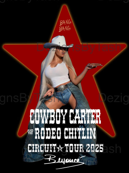 Cowboy Carter PNG | Beyoncé Tour Inspired Digital Download | Western Cowboy Aesthetic | Instant Download for T-Shirts, Mugs, Stickers & More