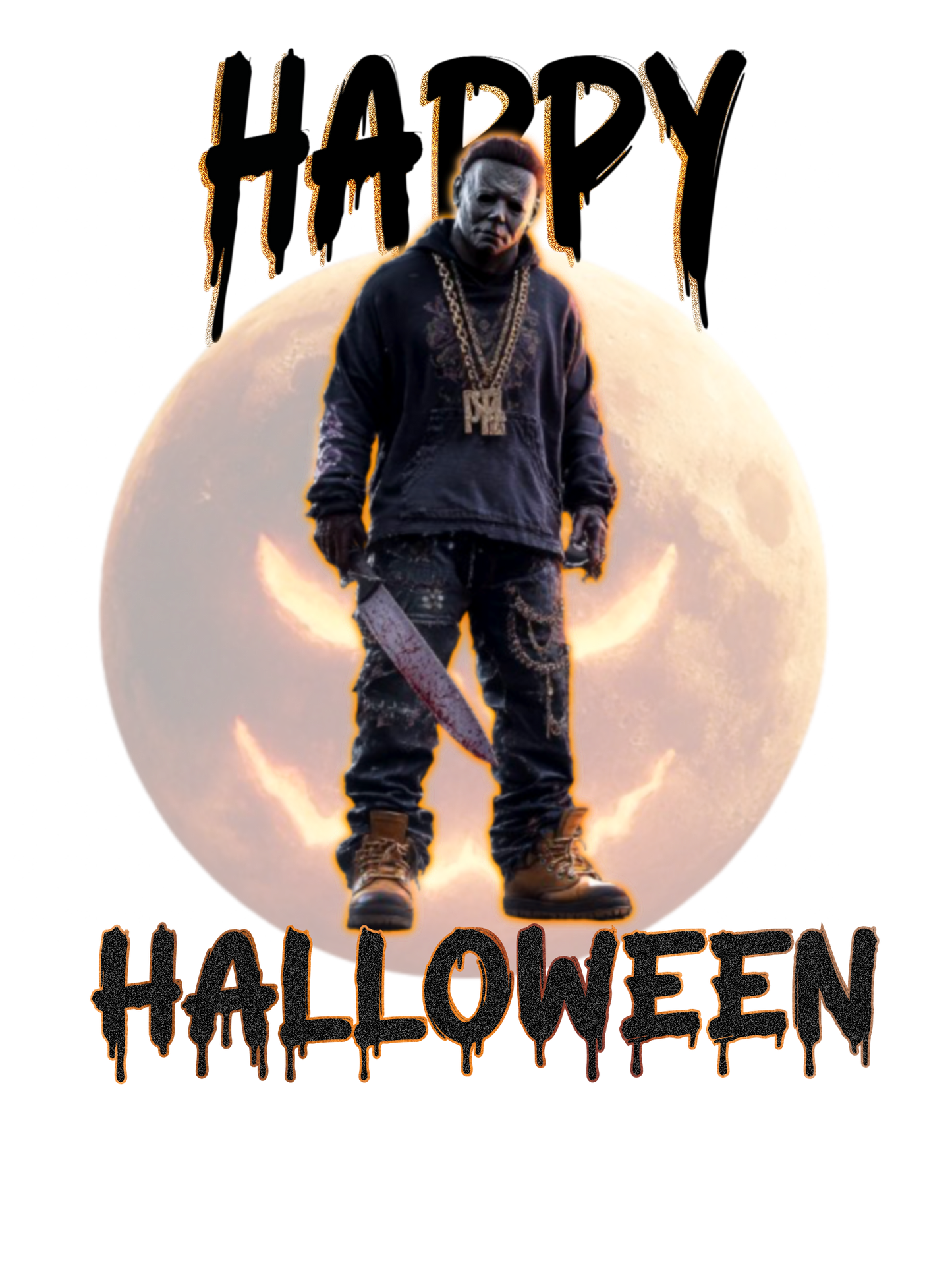 Happy Halloween Michael Myers Streetwear PNG | Funny Scary Chibi Halloween Shirt Design | Horror Movie Digital Download