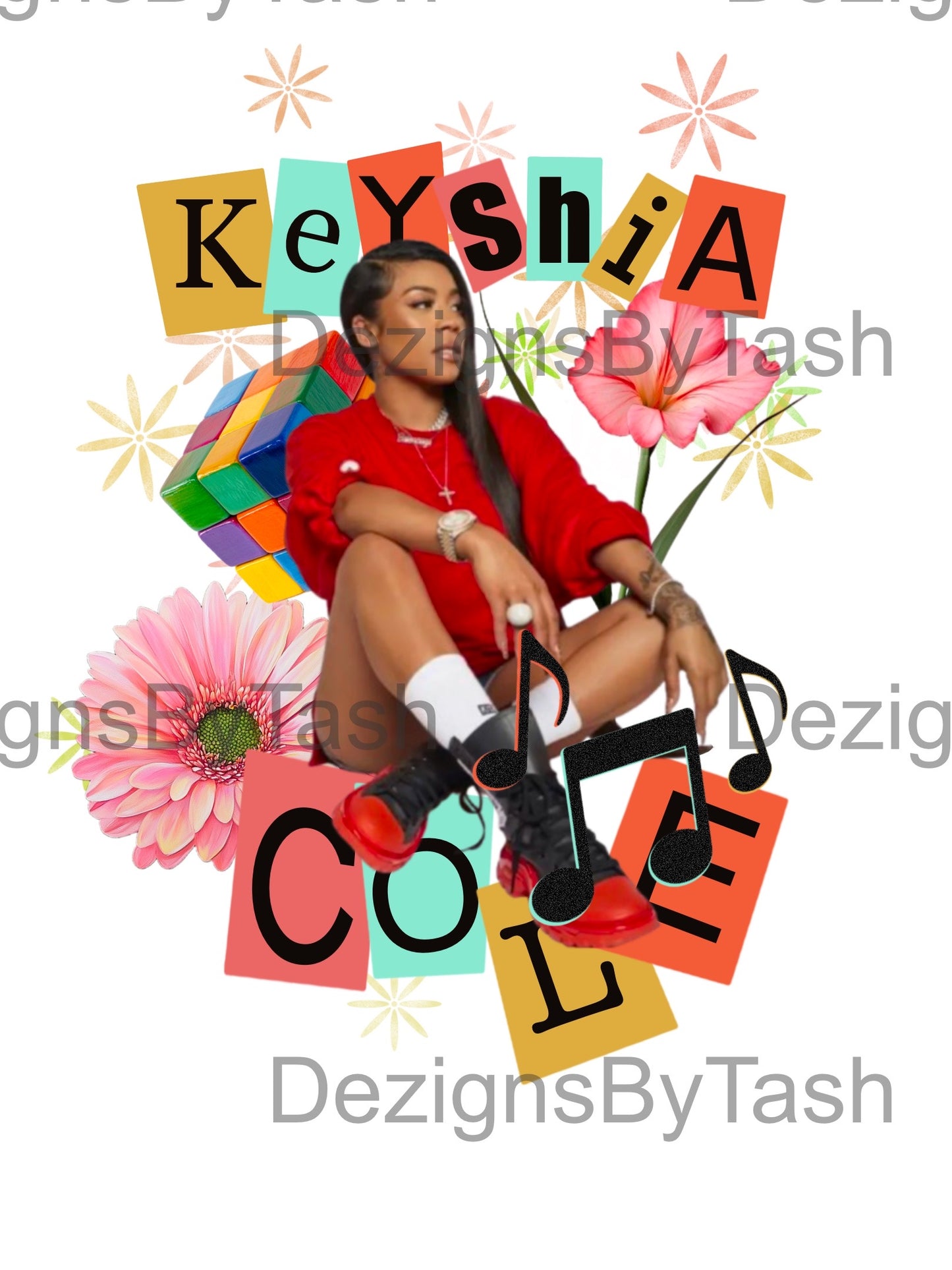 Keyshia Cole Custom PNG Design – Vibrant Digital Art for T-Shirts, Posters & More
