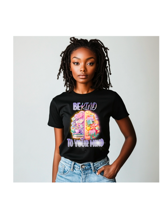 Be Kind To Your Mind PNG | Self-Care Brain Clipart | Mental Health Awareness Design | Transparent Digital Download for Sublimation, Stickers, Shirts