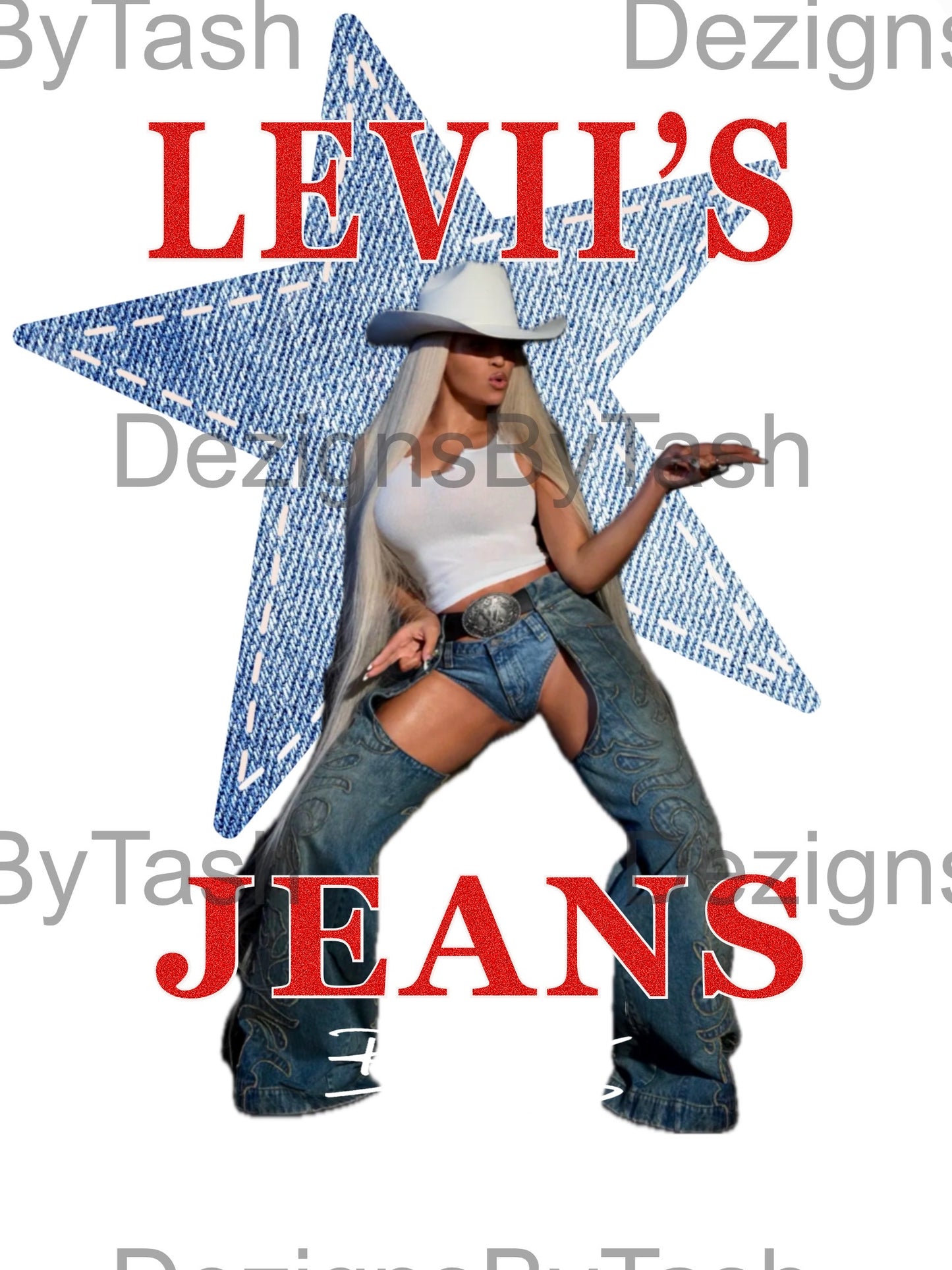 Beyoncé Leviis | Beyoncé Tour Inspired Digital Download | Western Cowboy Aesthetic | Instant Download for T-Shirts, Mugs, Stickers & More