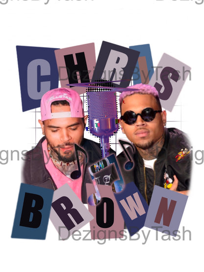 Chris Brown PNG Digital Design for Sublimation and DTF, Chris Brown Merch, Bootleg Tee,  Graphic Design, Chris Breezy, breezy bowl tour