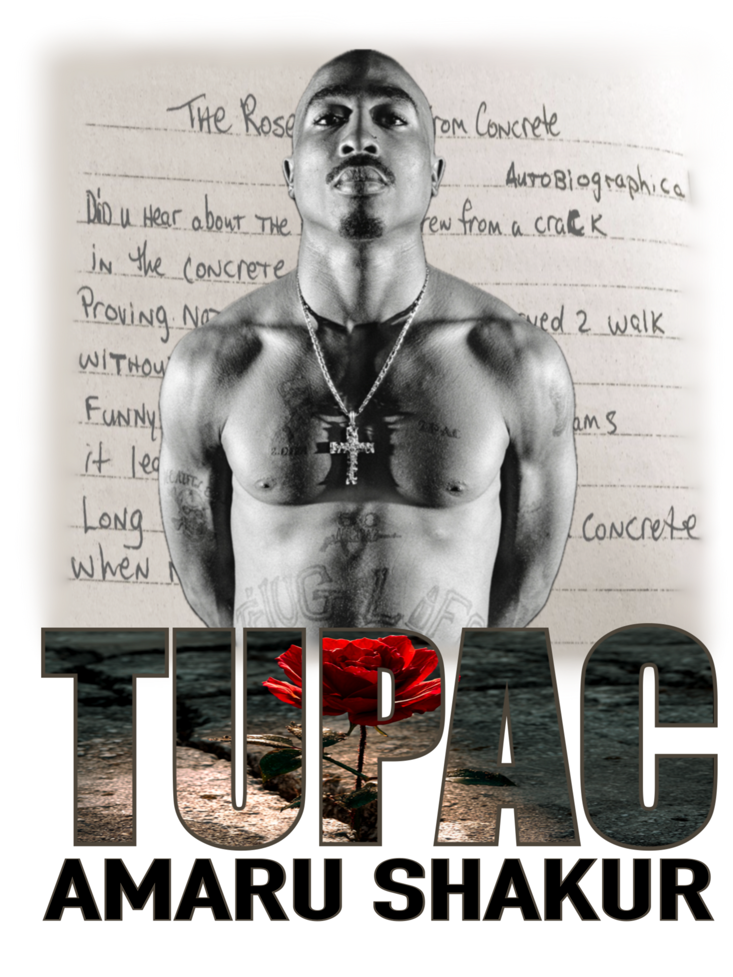 Tupac A Rose That Grew From Concrete PNG | Digital Download | Inspirational Rap Quote Art | Afrocentric Printable Design | Hip Hop PNG Clipart
