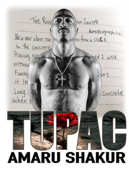 Tupac A Rose That Grew From Concrete PNG | Digital Download | Inspirational Rap Quote Art | Afrocentric Printable Design | Hip Hop PNG Clipart