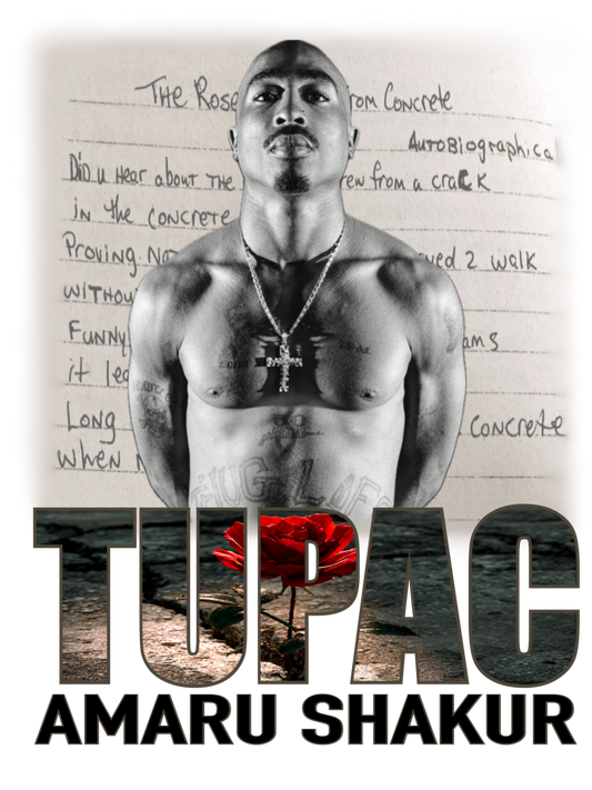 Tupac A Rose That Grew From Concrete PNG | Digital Download | Inspirational Rap Quote Art | Afrocentric Printable Design | Hip Hop PNG Clipart