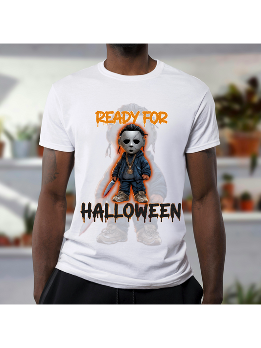Ready for Halloween Michael Myers Mini Chibi PNG | Cute Horror Movie Digital Design | Halloween Shirt Graphic Download