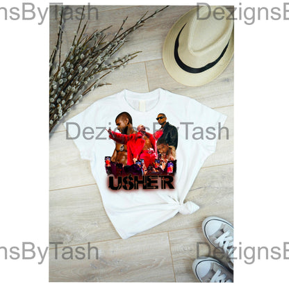 Usher PNG Download | Usher Concert tee | R&B Music Png | Printable Usher Art for TShirts, Tumblers, Sublimation and More, Usher Tour
