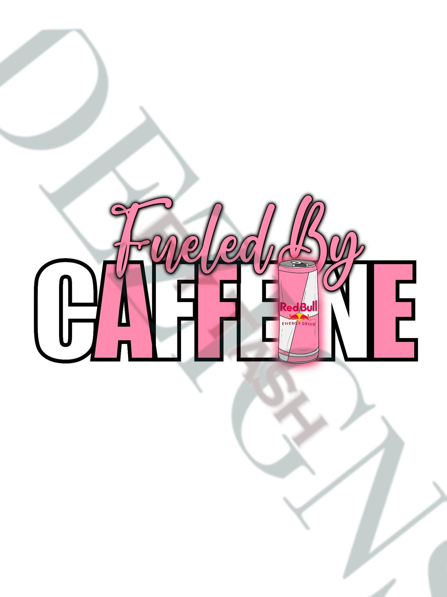 Fueled by Caffeine PNG | Energy Drink Lover Digital Design | Red Bull Inspired Shirt Design | Caffeine Addict PNG, Sublimation File, Humor