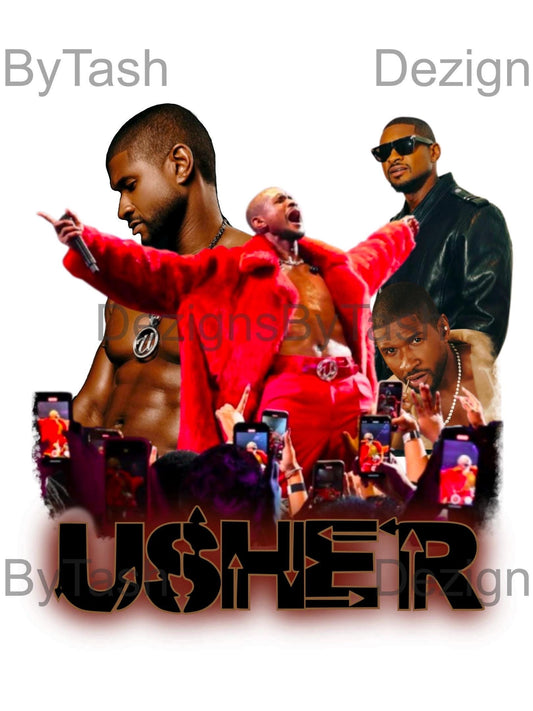 Usher PNG Download | Usher Concert tee | R&B Music Png | Printable Usher Art for TShirts, Tumblers, Sublimation and More, Usher Tour