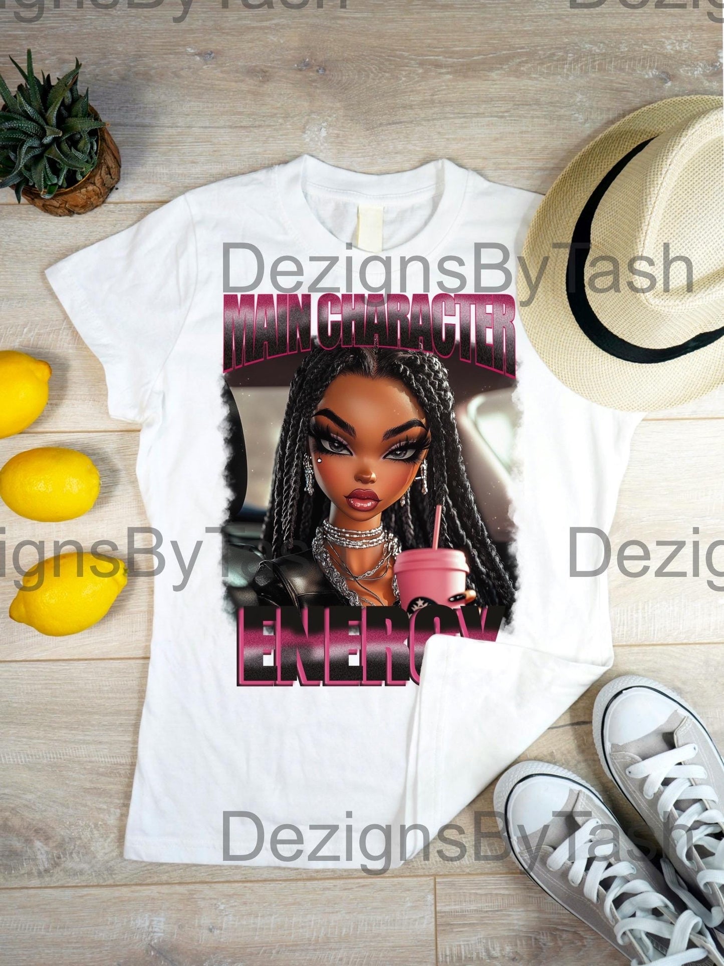 Main Character Energy PNG | Digital Download | Girl Sitting in Car | Trendy Aesthetic PNG for T-Shirts, Tumblers & More