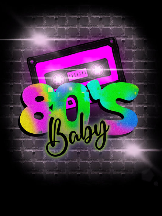 80’s Baby PNG/ airbrush design/ 80’s made me/ sublimination/ digital airbrush/ sublimination PNG/ vintage design/ 80’s girl